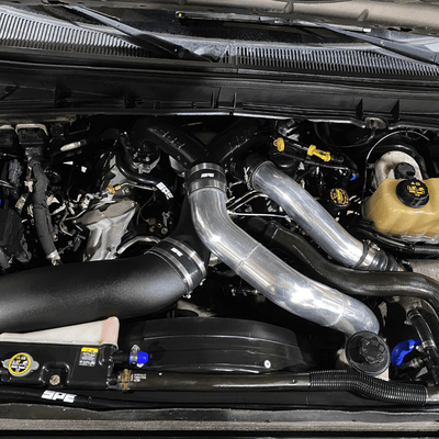 SPE Motorsport Coolant Hose Reroute Kit under engine bay